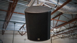 rotating speaker on rigging